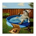 thumbnail image 1 of French Bulldog Drinking Summer Pool Pet Humor Animals & Insects Gallery-Wrapped Canvas Print Wall Art, 17x17, 1 of 5