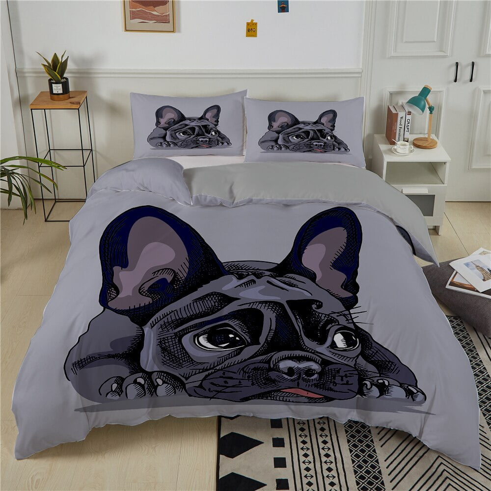 French bulldog double duvet set 2025