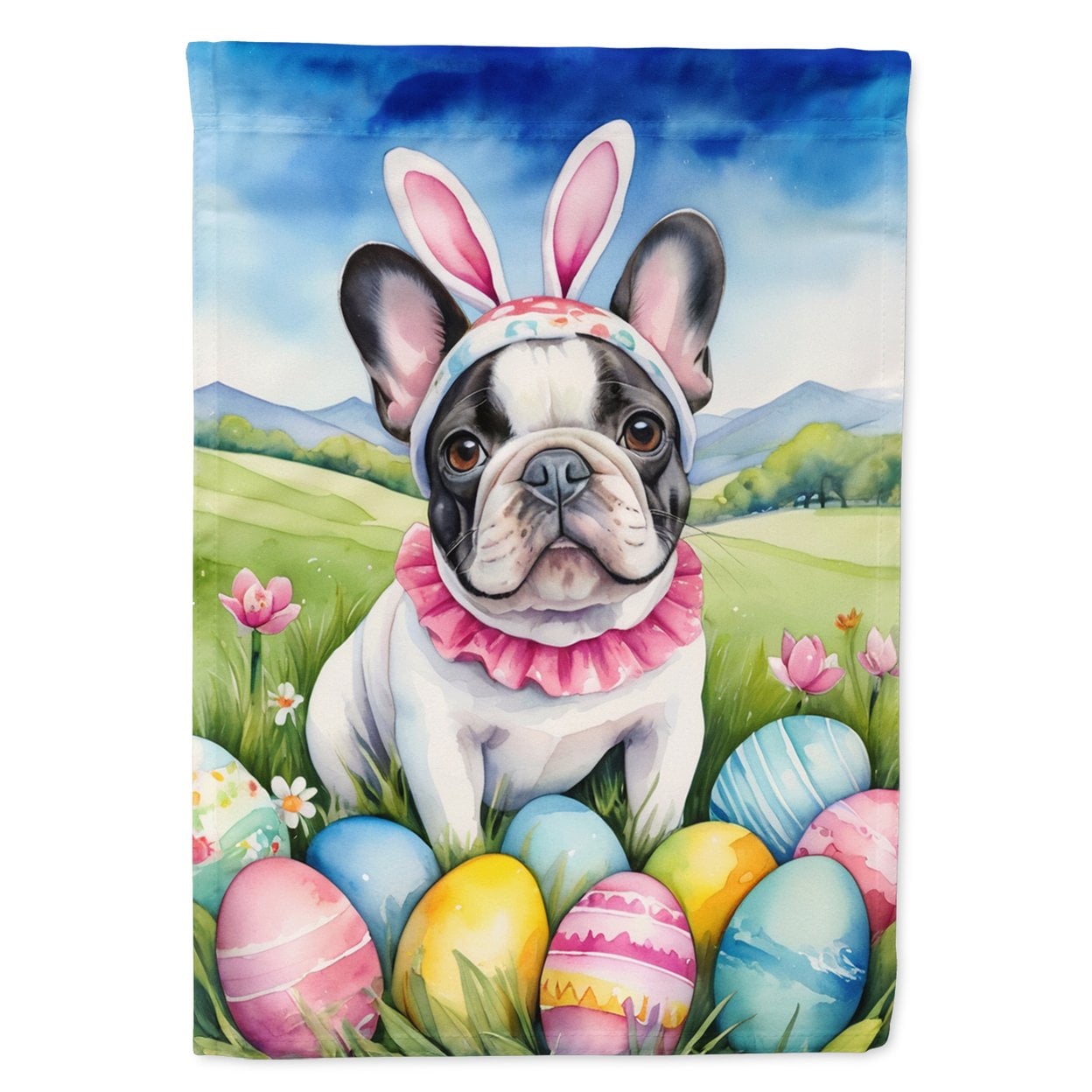 French Bulldog Easter Egg Hunt Garden Flag 11.25 in x 15.5 in