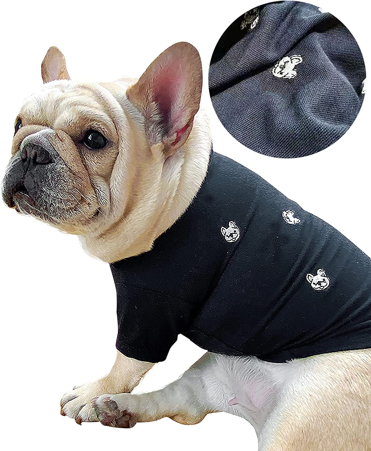 French Bulldog Embroidery Cotton Dog Shirts Pet Puppy T Shirt Clothes Outfit Apparel Coats Tops Walmart