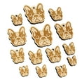 thumbnail image 1 of French Bulldog Face Wood Mini Charms Shapes DIY Craft Jewelry - With Hole - Various Sizes (16pcs), 1 of 7