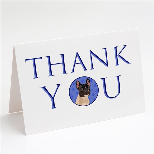 French Bulldog Fawn #3 Thank You Greeting Cards and Envelopes Pack of 8 7 in x 5 in