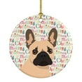 thumbnail image 1 of French Bulldog Fawn #1 Christmas Ceramic Ornament 2.8 in x 2.8 in, 1 of 3