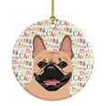 thumbnail image 1 of French Bulldog Fawn #2 Christmas Ceramic Ornament 2.8 in x 2.8 in, 1 of 3