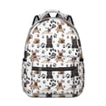 thumbnail image 1 of French Bulldog Footprint Backpack for School,Cute School Bag,Schoolbag with Adjustable Shoulder Straps & Padded Back,15.3"x11"x7.1".﻿, 1 of 6