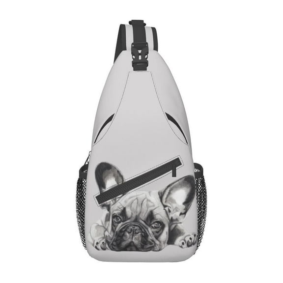 Custom French Bulldog Sling Bags for Men Fashion Frenchie Dog Lover Shoulder Chest Crossbody Backpack Cycling Camping Daypack