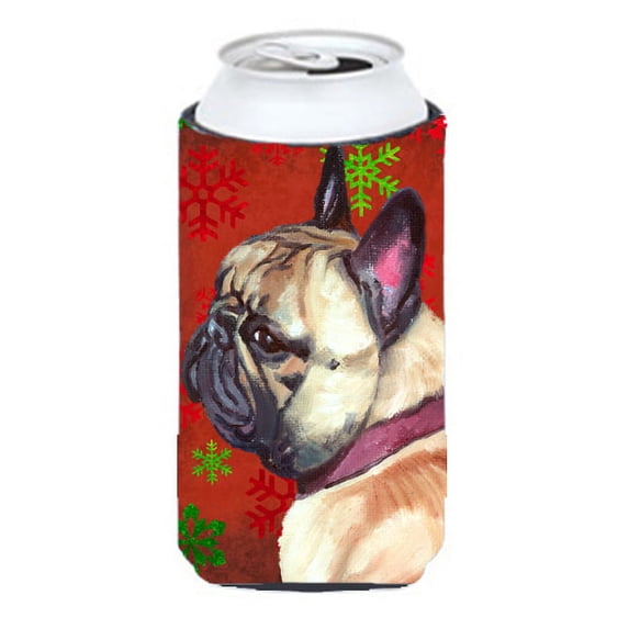 French Bulldog Frenchie Red Snowflakes Holiday Christmas Tall Boy Hugger