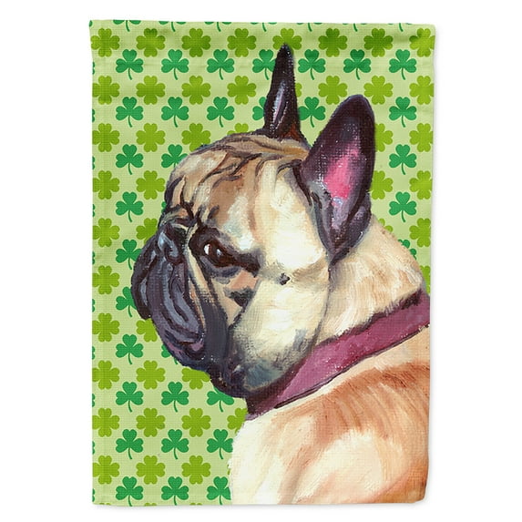 French Bulldog Frenchie St. Patricks Day Shamrock Garden Flag