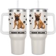 thumbnail image 1 of French Bulldog Gift for Dog Owner,40oz French Bulldog Tumbler with Handle Insulated Reusable Stainless Steel Travel Water Bottle (Color 1), 1 of 6