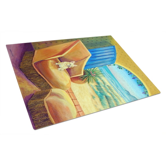 French Bulldog Glass Cutting Board Large