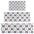 thumbnail image 1 of French Bulldog with Glasses White Kitchen Rugs Sets Of 3,Kitchen Runner Rugs Non Skid Washable,Decorative Kitchen Floor Mats for Kitchen,Sink,Laundry,17"x30"+ 17"x47" + 17"x59", 1 of 6