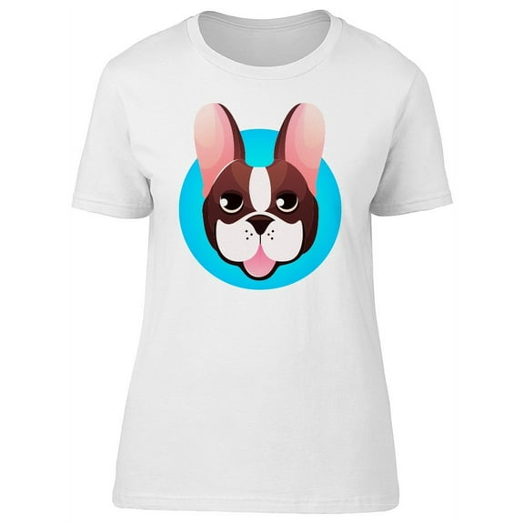 French Bulldog Head Cartoon T-Shirt Women -Image by Shutterstock, Female XX-Large