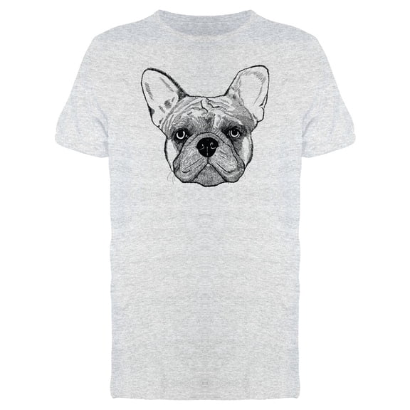 French Bulldog Head Ink Style T-Shirt Men -Image by Shutterstock, Male Large