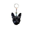 thumbnail image 1 of French Bulldog Head Pet Animal 3D Figurine Keychain Multicolored Macramé Metal Ring Handmade Gift Car Bag Accessories, 1 of 1