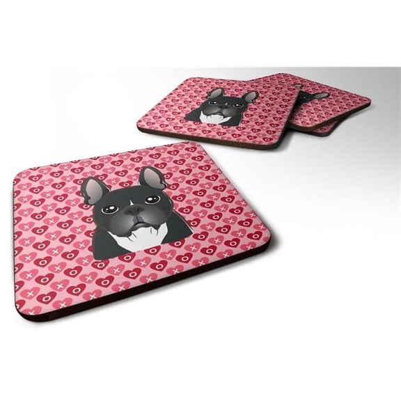 French Bulldog Hearts Foam Coasters - Set of 4