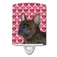thumbnail image 1 of French Bulldog Hearts Love & Valentines Day Portrait Ceramic Night Light, 1 of 1