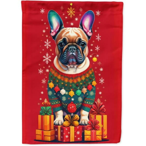 French Bulldog Holiday Christmas House Flag 28 in x 40 in