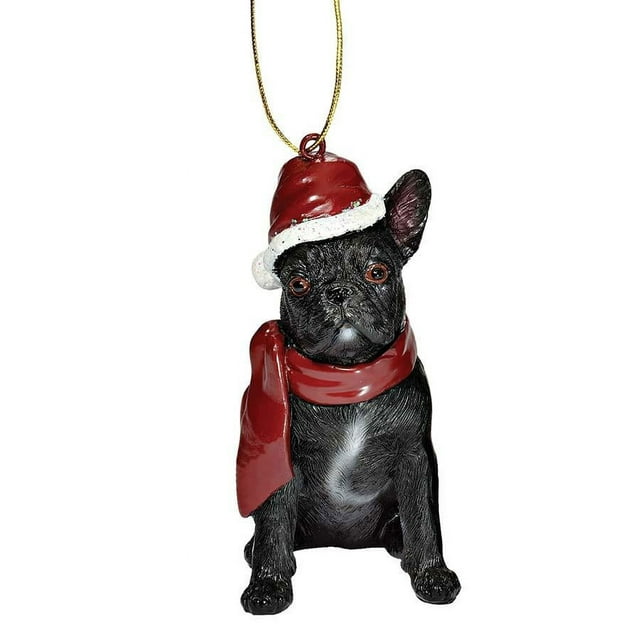French Bulldog Holiday Dog Ornament Sculpture