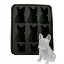 French Bulldog Ice Mold, 3D Plastic Dog Shape Ice Tray, Cute Novelty Popsicle Maker, Animal Shape Ice Maker Gift for Whiskey Party Lovers and Dog Enthusiasts