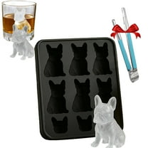 French Bulldog Ice Mold - 3D Silicone Dog Shape Ice Tray, Molds with Homemade Drink Decoration, French Ice Molds Set