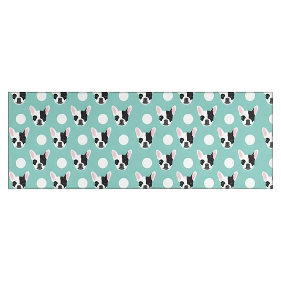 French Bulldog Kitchen Rug Mat,Kitchen Runner Rugs Non Skid Washable,Decorative Kitchen Floor Mats for Kitchen,Sink,Laundry,17"X47"