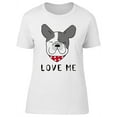 thumbnail image 1 of French Bulldog Love Me Head T-Shirt Women -Image by Shutterstock, Female Small, 1 of 4