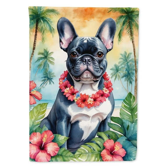 French Bulldog Luau Garden Flag 11.25 in x 15.5 in