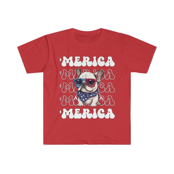 French Bulldog 'Merica Patriotic T-Shirt French Bulldog 4th of July