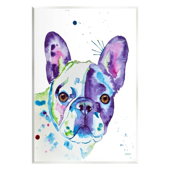 French Bulldog Modern Face Portrait Animals & Insects Graphic Art Unframed Art Print Wall Art