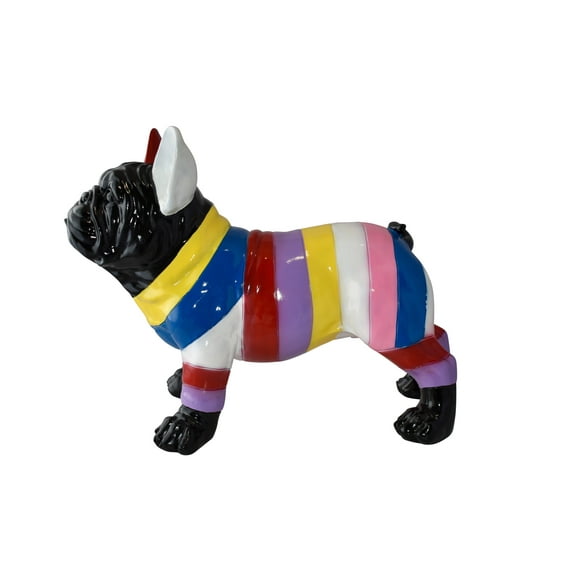 French Bulldog Multicolored Large Resin Statue Size: 24" x 11" x 18"H