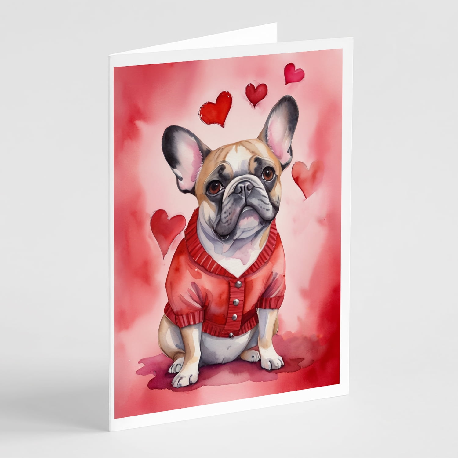 French Bulldog My Valentine Greeting Cards Pack of 8 7 in x 5 in