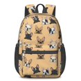 thumbnail image 1 of French Bulldog Orange Pattern 17" Waterproof Oxford School Backpacks for Teens, S-Shape Padded Straps, for School, Travel, Hiking, Camping, 1 of 5