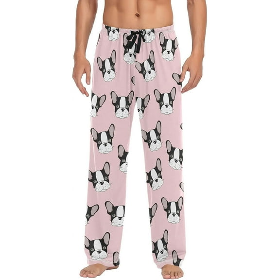 French Bulldog Pajama Pants Mens Lounge Pants Lightweight Men Pajama Bottoms with Pockets Drawstring