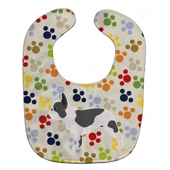 French Bulldog Pawprints Baby Bib