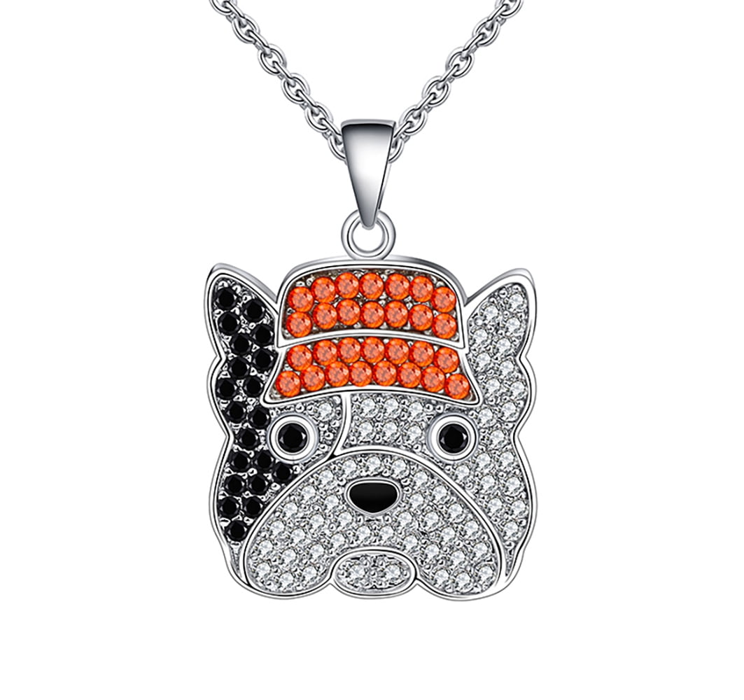Cute Big Eared French Bulldog Rhinestone Pendant Necklace - Temu