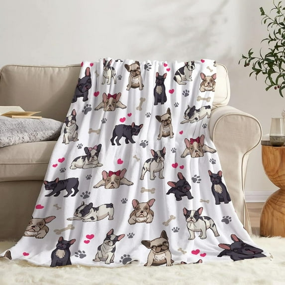 French Bulldog Pet Blanket Pet Dog Blanket Gifts Super Soft Bulldog Blanket for Dog, Dog Lovers M 60"x50" for Teen/Travel