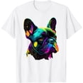thumbnail image 1 of French Bulldog Pop Art Cute Softstyle Unisex T-Shirt,White Color,Size 4XL, 1 of 5