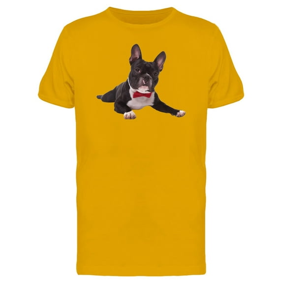 French Bulldog Puppy With Bow T-Shirt Men -Image by Shutterstock, Male XX-Large