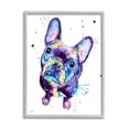 thumbnail image 1 of French Bulldog Purple Hued Dog Animals & Insects Graphic Art Gray Framed Art Print Wall Art, 1 of 7