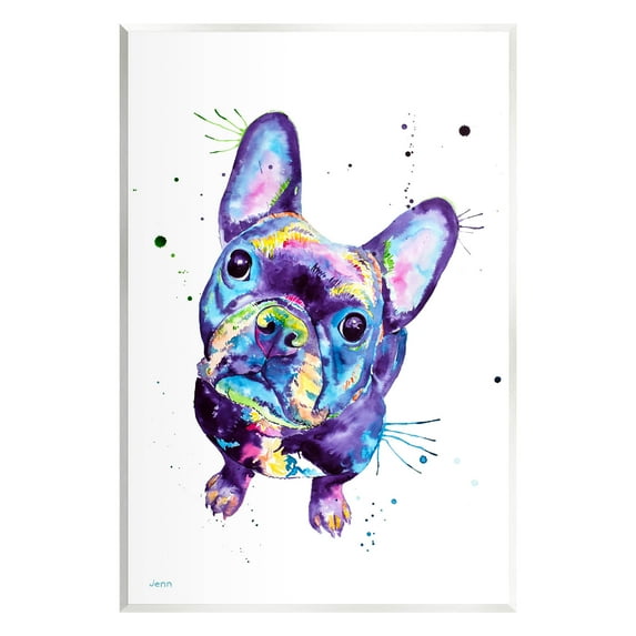 French Bulldog Purple Hued Dog Animals & Insects Graphic Art Unframed Art Print Wall Art