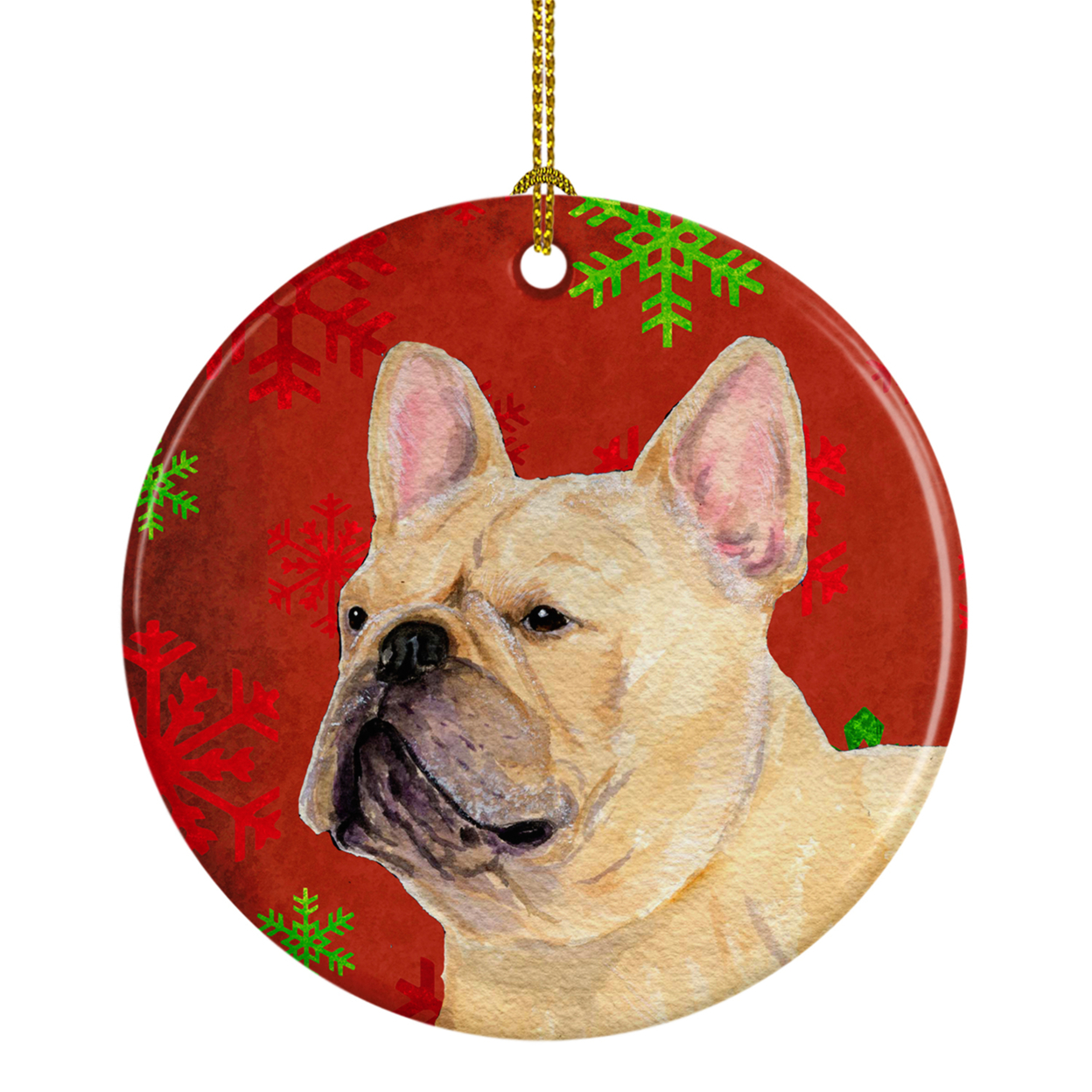 Carolines Treasures SS4692-CO1 French Bulldog Red Snowflakes