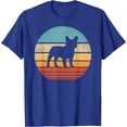 thumbnail image 1 of French Bulldog Retro Vintage 60s 70s Sunset Dog Lovers Softstyle Unisex T-Shirt,Royal Blue Color,Size YXS, 1 of 5