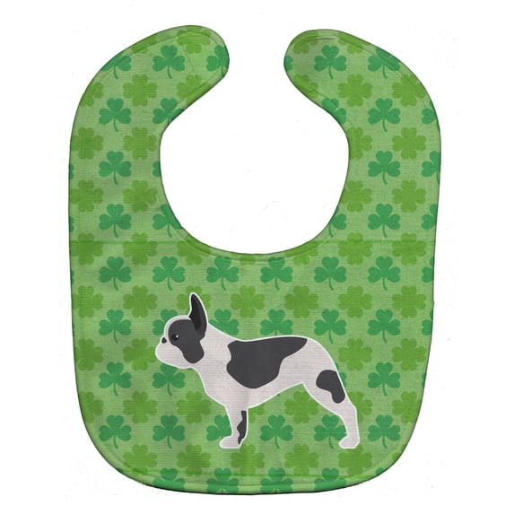 French Bulldog Shamrocks Baby Bib