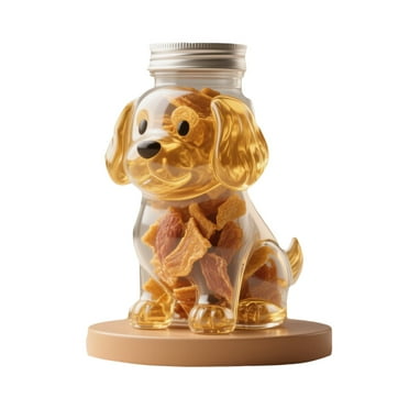 French Bulldog Shaped Clear Glass Treat Jar with Lid Decorative Pet Treat Container for Dog Biscuits and Snacks