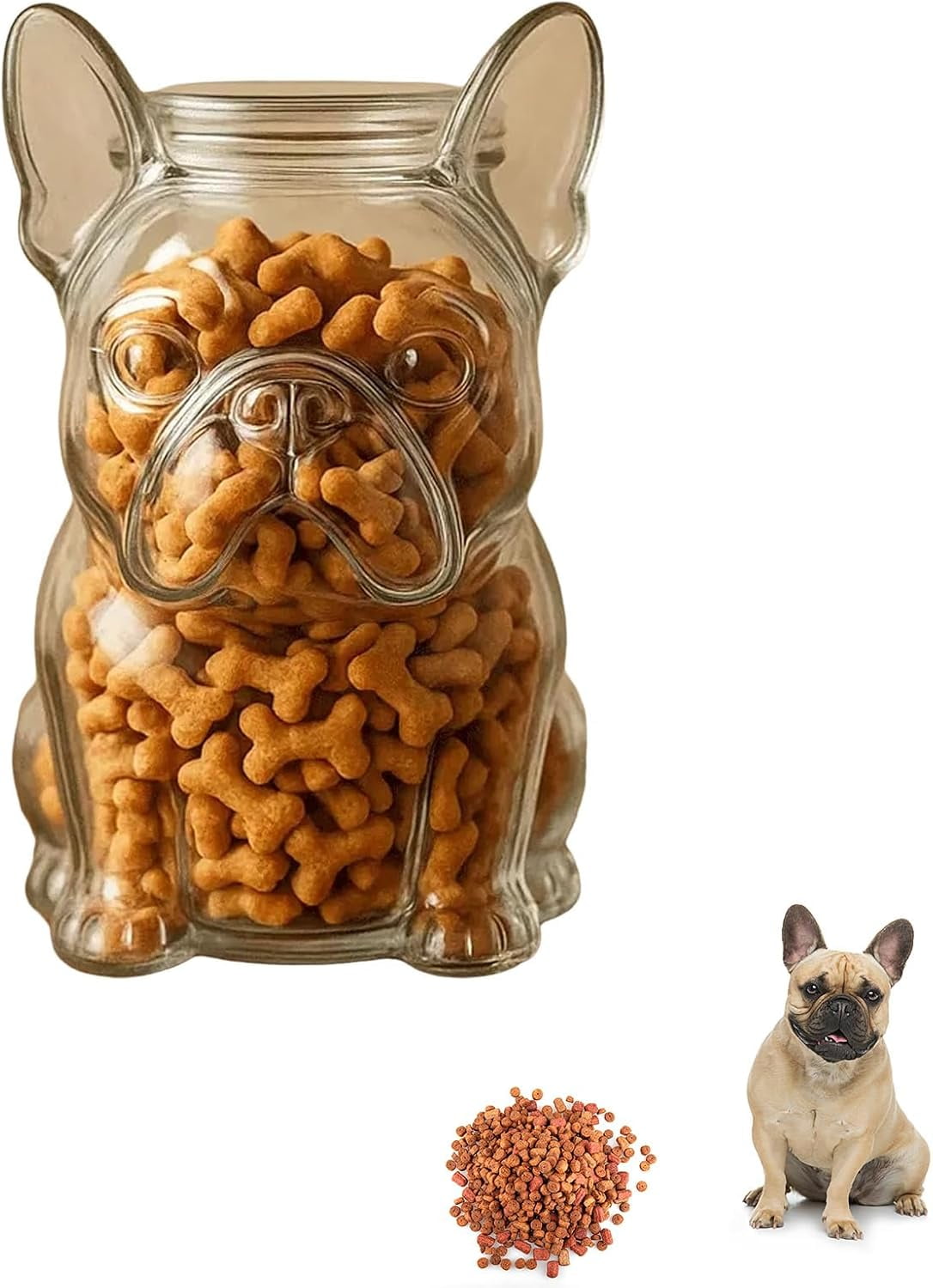 French Bulldog Snack Jar, Cute Airtight Dog Snack Container for