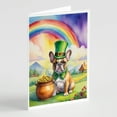 thumbnail image 1 of French Bulldog St Patrick's Day Greeting Cards Pack of 8 7 in x 5 in, 1 of 3