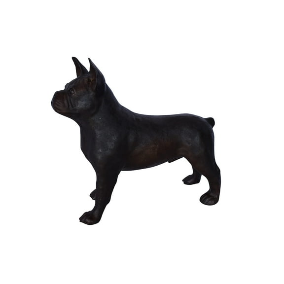 French Bulldog Standing Made of Bronze Statue - Size: 9"L x 20"W x 18"H.