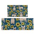 thumbnail image 1 of French Bulldog Sunflowers Floral Kitchen Rugs Sets Of 2,Anti Fatigue Kitchen Mat Rugs Non Slip Washable,Decorative Kitchen Floor Mats for Kitchen,Sink,Laundry,17"x30"+17"x47", 1 of 7