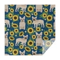 thumbnail image 1 of French Bulldog Sunflowers Floral Square Tablecloth,Waterproof Square Table Cover,Wipeable Spillproof Washable Table Cover for Home Kitchen Party Decor 52"x52"(132x132cm), 1 of 6