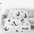 thumbnail image 1 of French Bulldog Ultra Soft Fuzzy Warm All Seasons Boston Terrier Flannel Blanket Gift for Kid Adult 50"x40", 1 of 7